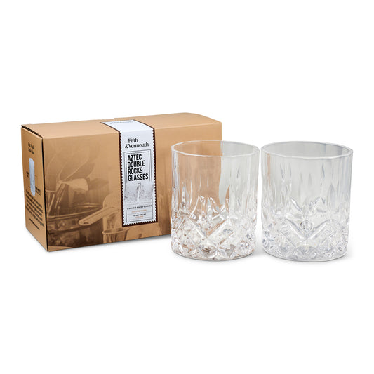Aztec Double Rocks Crystal Glass (Set of 2)